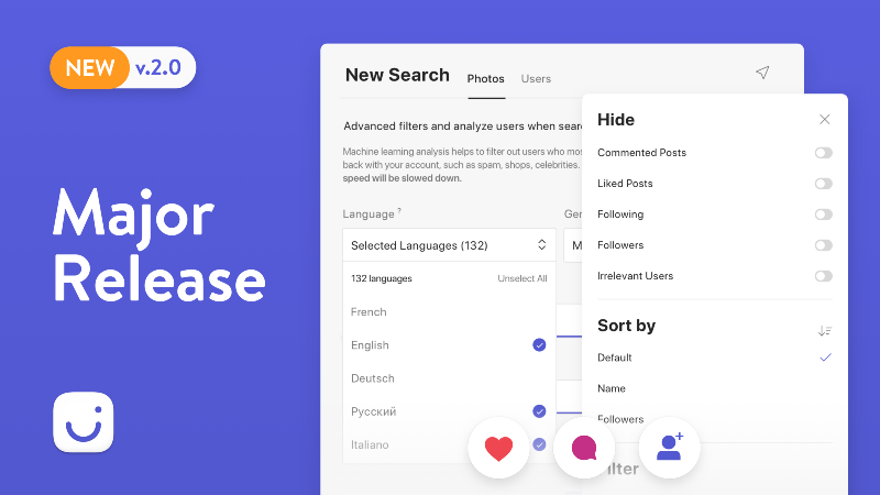 Combin Adds Gender and Language Filters, Proxy, Export & More — Version 2.0